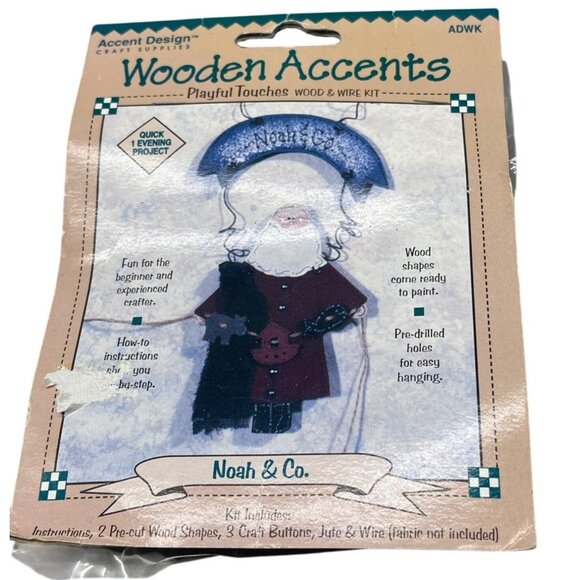 accent design wooden accents Noah & Co ADWK wooden craft kit READ NEW - Picture 1 of 7